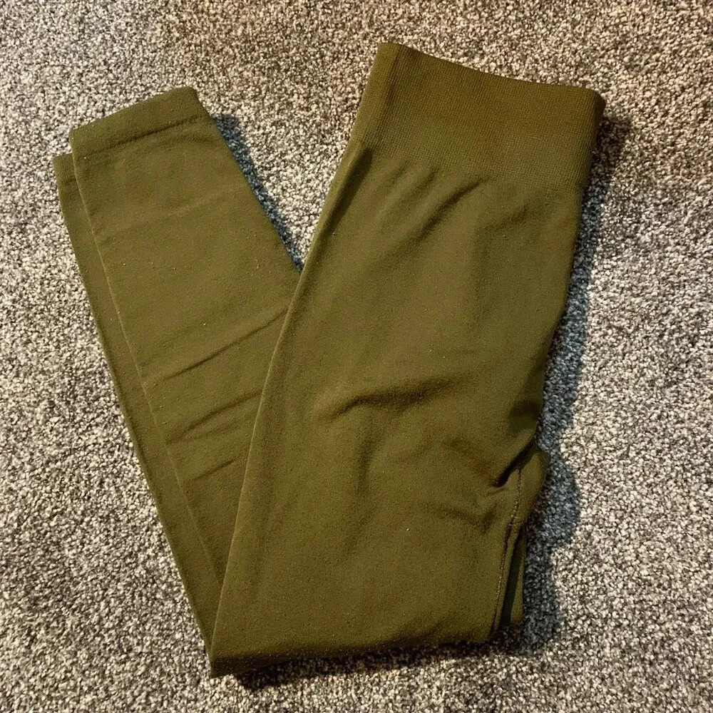 Dark Green Insulated Leggings/Tights